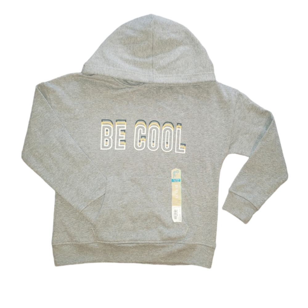 Thereabouts "Be Cool" Print Grey Hooded Sweater Girl's Size XS 6-7
